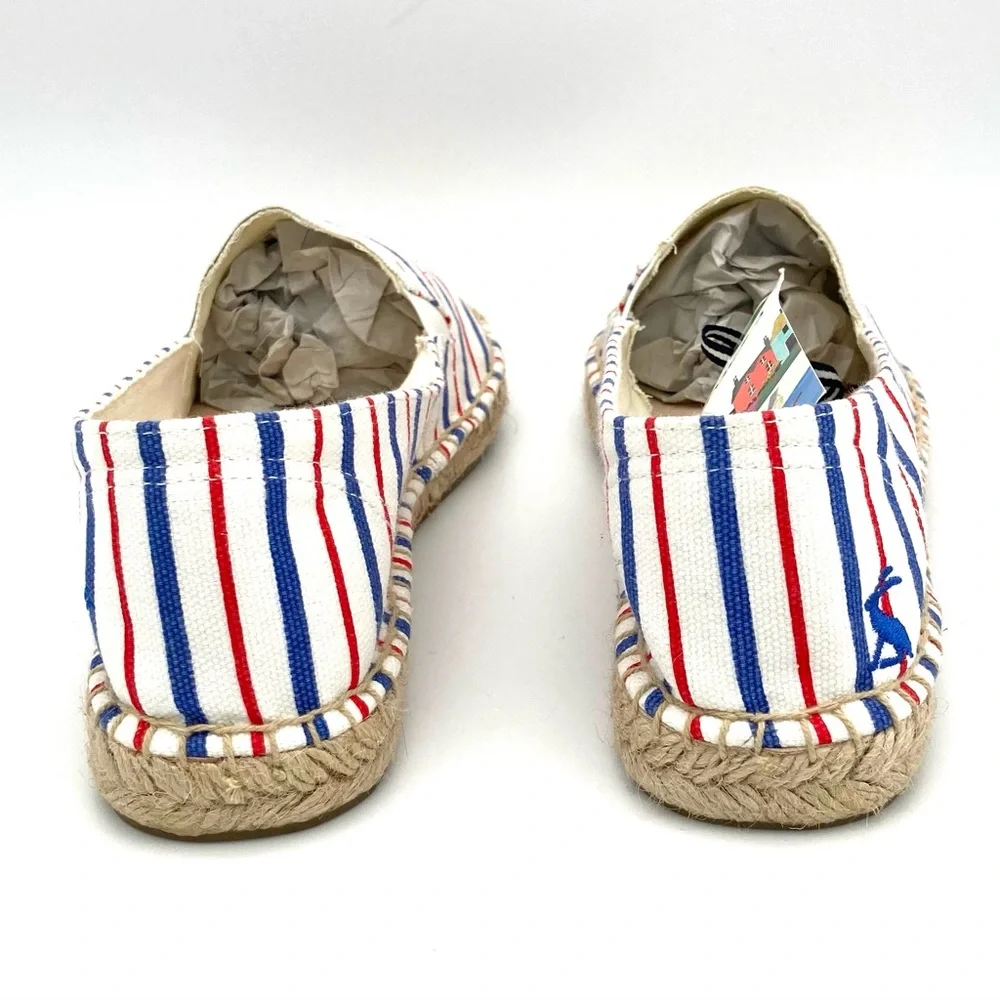 Joules Shelbury Striped Espadrille Flats Women’s Size 10 Canvas Slip On Nautical